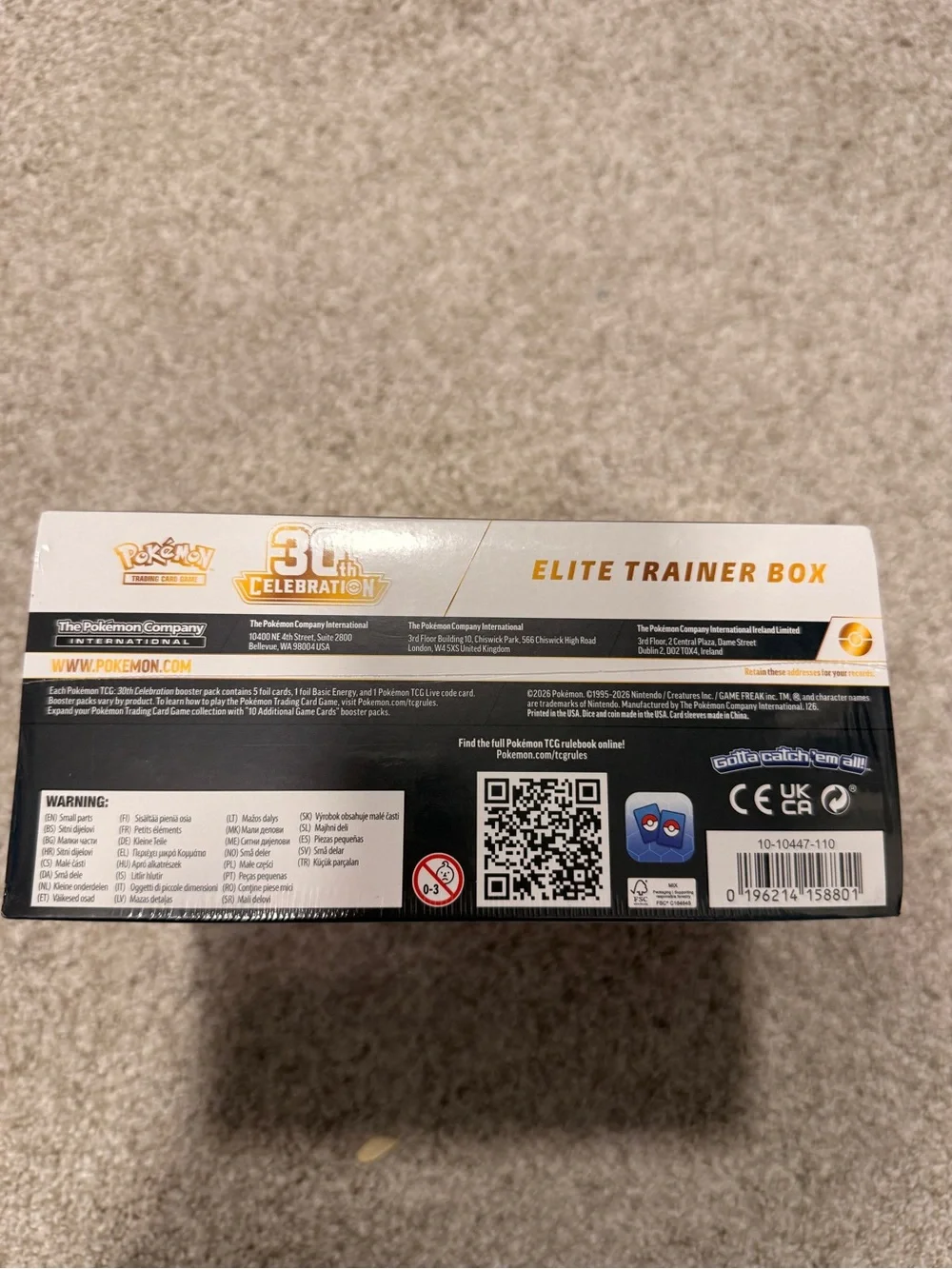 Pokemon Elite Trainer Box - White & Yellow 30th Celebration